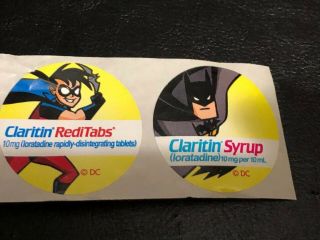 Batman Animated CLARITIN Giveaway Stickers - RARE PROMO PROMOTIONAL 2