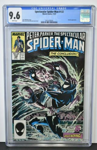 Spectacular Spider - Man 132 (1987) Cgc Graded 9.  6 Mike Zeck Cover & Art Vermin