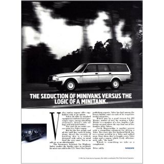 1992 Volvo: Seduction Of Minivans Vintage Print Ad
