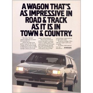 1987 Volvo 740 Gle Wagon: Impressive Road & Track Vintage Print Ad