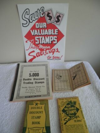 Double Discount Trading Stamps 5000 Redemption Books 1955 Store Poster