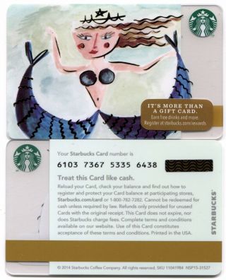 3 - - 2013,  2014,  2015 Black Mermaid Siren Starbucks Cards