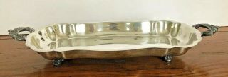 Silverplate Footed Serving Tray 14 1/4 L " X 5 3/4 " W X 2 " H
