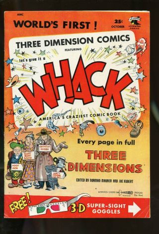 Three Dimension Comics Whack 1 Vg/fine 5.  0 1953 W/ Glasses