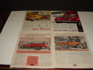 Ford Trucks 4 Pages 1931 - 1946 Vintage Print Ads White