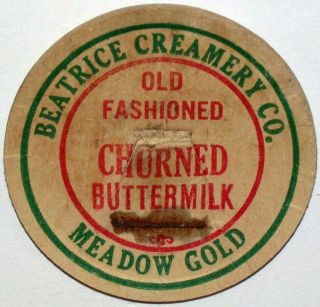 Vintage Milk Bottle Cap Beatrice Creamery Co Meadow Gold St Louis Missouri