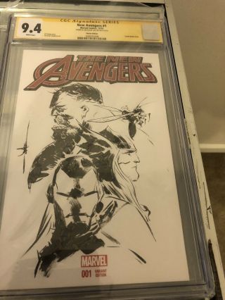 2015 Avengers 1 Cgc 9.  4 Signed & Sketched By Jae Lee Orginal Art Comic Book