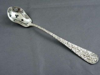 Stieff Sterling Silver Rose Repousse Round Olive Spoon Cond