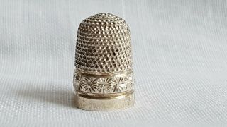 ANTIQUE GEORGE V STERLING SILVER THIMBLE SIZE 9 CHARLES HORNER CHESTER 2