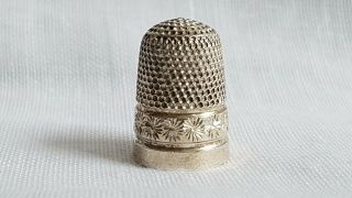 ANTIQUE GEORGE V STERLING SILVER THIMBLE SIZE 9 CHARLES HORNER CHESTER 4