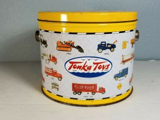 Tonka Toy Cookie Tin Can Pail Bucket And Lunch Box Limited Truck Yellow 6 "