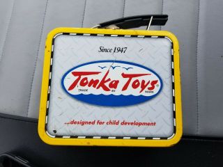Tonka Toy Cookie Tin Can Pail Bucket and lunch box Limited Truck Yellow 6 