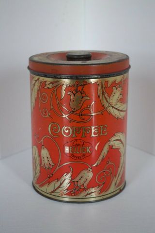 Antique Coffee Tin / Hellick Coffee Tin