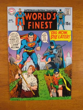 World’s Finest 195 (vf/vf -) Insanely Bright,  Colorful & Glossy White Pgs
