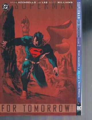 Superman For Tomorrow Volume 1 & 2 By Brian Azzarello & Jim Lee Hc Dj Oop Dc