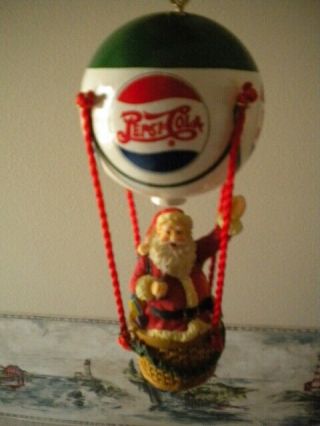 Pepsi - Cola Ornament (christmas) Santa And Hot Air Balloon
