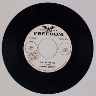 Johnny Burnette: Kiss Me / I’m Restless Us Freedom Rockabilly Dj Promo 45 Mp3