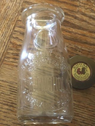 1/2 Pint,  Niagara Falls Milk Bottle,  Embossed C.  R.  Nicholas,  And Bright
