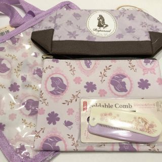 Disney Princess Small Mini Bag Case Folding Comb Rapunzel 4 Set Japan