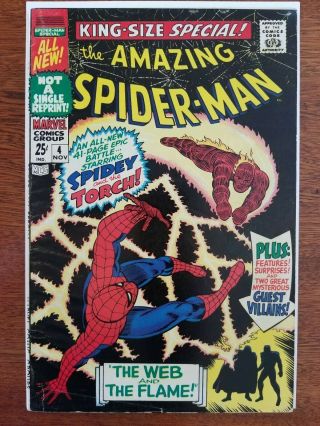 The Spider - Man Comic 4 King Size Special Silver Age Marvel 1967