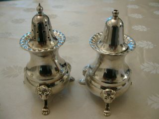 Vintage Arthur Price Silver Plated Salt And Pepper Shakers Lion Heads And Claw F