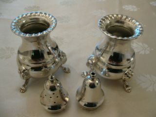 Vintage Arthur Price Silver Plated Salt and Pepper Shakers Lion Heads and Claw F 2