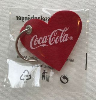 Coca Cola Keychain Felt - Purchased In Germany - In Packaging - Coke