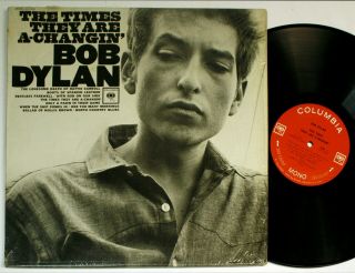 Bob Dylan Lp - Times They Are A Changin - 1 Two Eyes Mono - Shrink - 1960s - Krfx