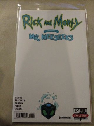 Rick And Morty Presents Mr.  Meeseeks 1 Blank Sketch Variant Oni 2019 Vf - Nm