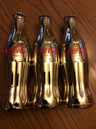 Coca - Cola Gold Collector Glass Bottle Coke