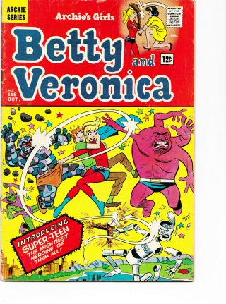 Betty And Veronica 118 1965 Vg - Fine Cond.  Introduction Of Betty Superteen