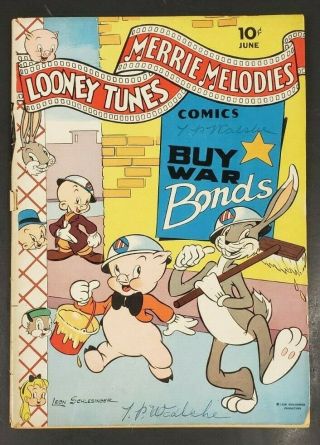1943 June No.  20 Dell Comic Looney Tunes Merrie Melodies 10 Cents Rare Cs4