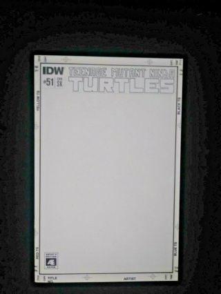 Teenage Mutant Ninja Turtles 51 Blank Cover Sketch Variant,  Idw Comics