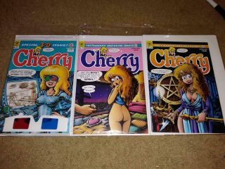 Cherry 11 W/ 3 - D 12 13 Glasses 1st Print 1990 Last Gasp Comix Larry Welz Comic