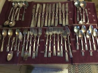 Vtg Wm.  Rogers.  Mfg.  Co 44 Piece Extra Plate Is Flatware Set,  Crafts,  Projects