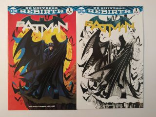 Batman Rebirth 1 Nm 9.  4 Wizard World Kitson Variant Color B&w Sketch Cover Set