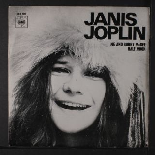 Janis Joplin: Me And Bobby Mcgee / Half Moon 45 (portugal,  Ps W/ Sm Tear/tag Re