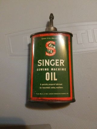 Vintage Singer Sewing Machine Tin Oil Can Handy Oiler