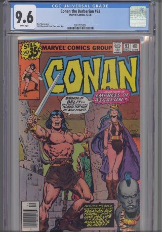 Conan The Barbarian 93 Cgc 9.  6 1985 Marvel Comic Belit Cover : Frame