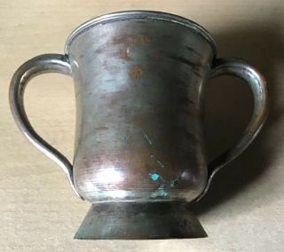 Victorian 2 - Handled VR Pint Tankard: Silver Plated Copper 2