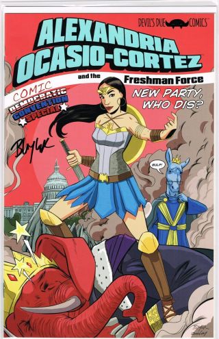 Alexandria Ocasio - Cortez Freshman Force Wonder Woman Comic Convention Aoc Signed