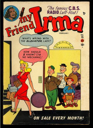 My Friend Irma 15 Dan Decarlo Teen Marvel Atlas Comic 1952 Fn - Vf