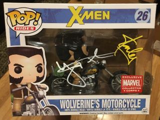 Funko Pop Marvel X - Men Wolverine’s Motorcycle Signed Hugh Jackman & Stan Lee
