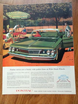 1960 Pontiac Bonneville Vista Ad At The Tennis Courts Af/vk