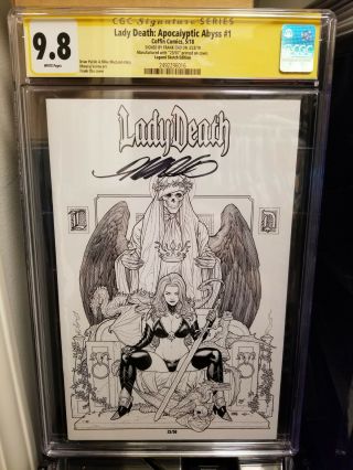 Lady Death Apocalyptic Abyss 1 Legend Sketch Edition Variant Cgc Ss 9.  8 Cho