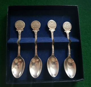 Set Of 4 Military Solid Silver Spoons Commemorating Whittington Barracks 1986