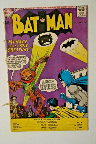 Batman 28 Pr Bat Man 1960 Silver Age Dc Comics Tear On Cover Se Asian Edition