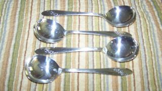 4 Tudor Plate Oneida Community Queen Bess Ii Gumbo Spoons