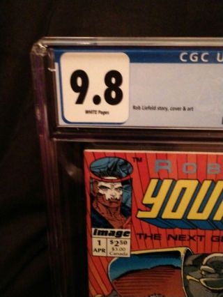 CGC 9.  8 Youngblood 1 (1992) Rob Liefeld cover,  story,  art - White Pages/New Case 2