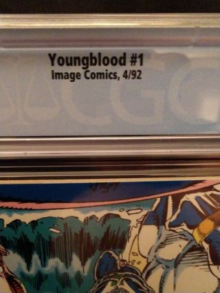 CGC 9.  8 Youngblood 1 (1992) Rob Liefeld cover,  story,  art - White Pages/New Case 8